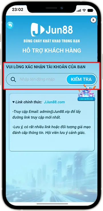 Bước 1: Nhập Tên Đăng Nhập Và Bấm Kiểm Tra